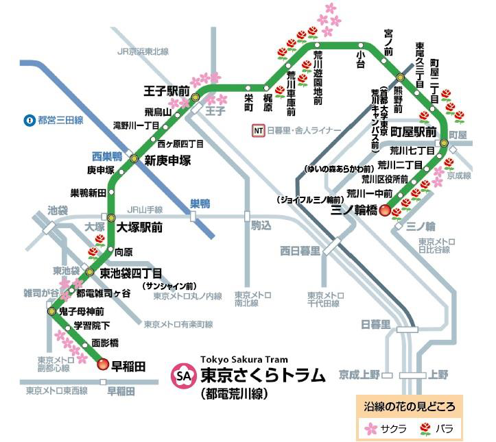 画像：東京さくらトラム路線図