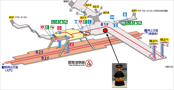 画像：画像：都営浅草線新橋駅 設置場所