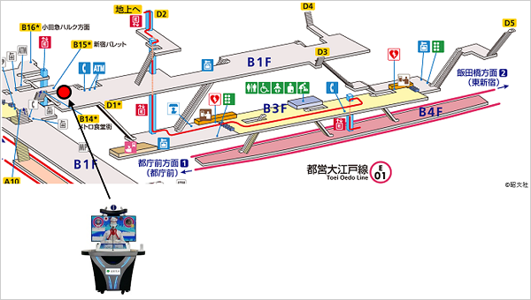 画像：都営大江戸線新宿西口駅 設置場所