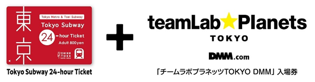 画像：Tokyo Subway 24-hour Ticketとチームラボプラネッツ TOKYO DMM入場券