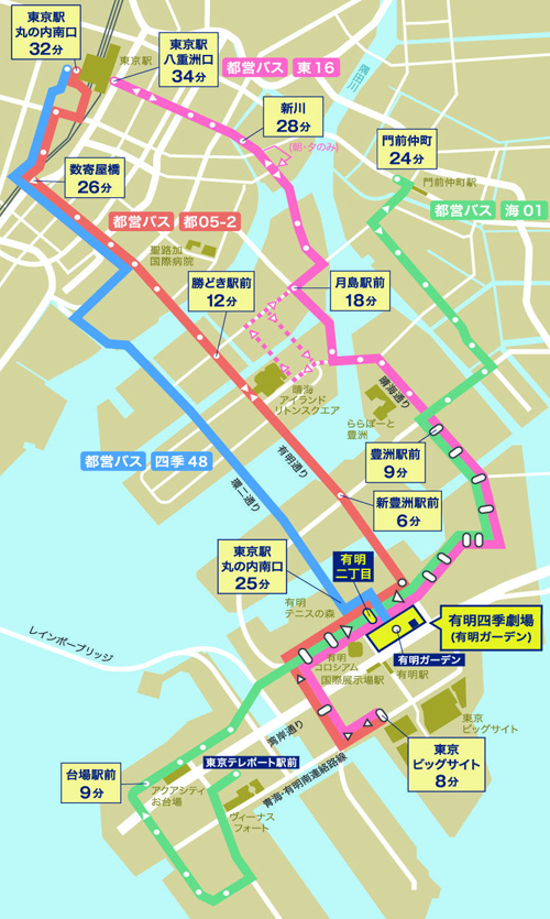 画像：主要バス路線図