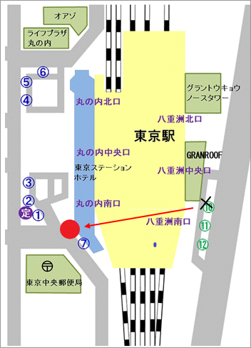 画像：東京駅乗り場案内図