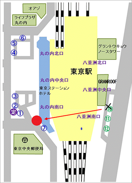 画像：東京駅のりば案内図