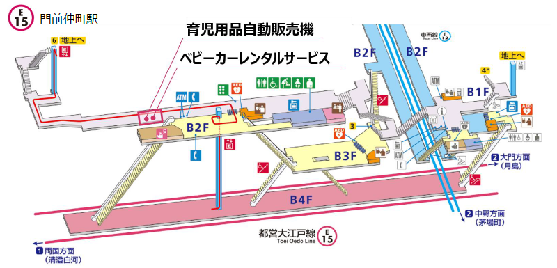 画像：門前仲町駅開設場所