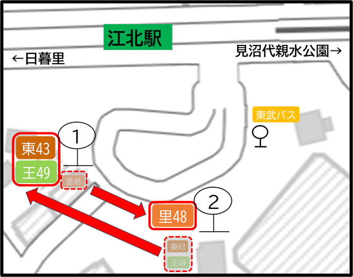 画像：江北駅前の地図