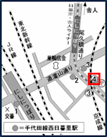 画像：西日暮里駅前の地図