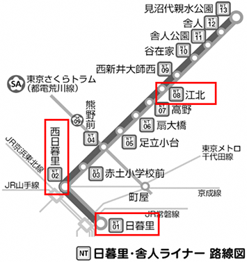【画像】日暮里・舎人ライナー路線図