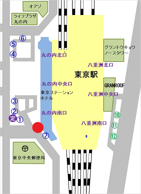 画像：東京駅乗り場案内図