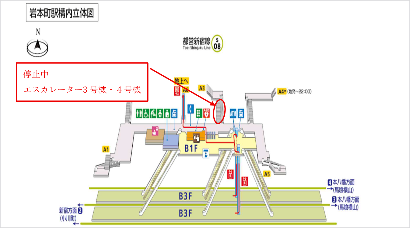 岩本町駅構内立体図