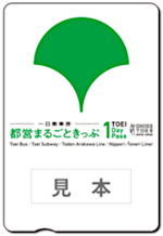 画像:都営まるごときっぷ(都営交通一日乗車券)見本