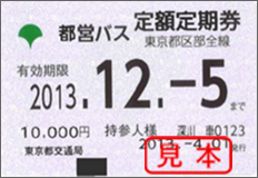 画像:都営バス定額定期券
