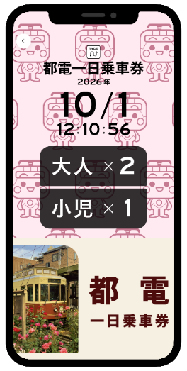 画像：都電デジタル一日乗車券のイメージ02