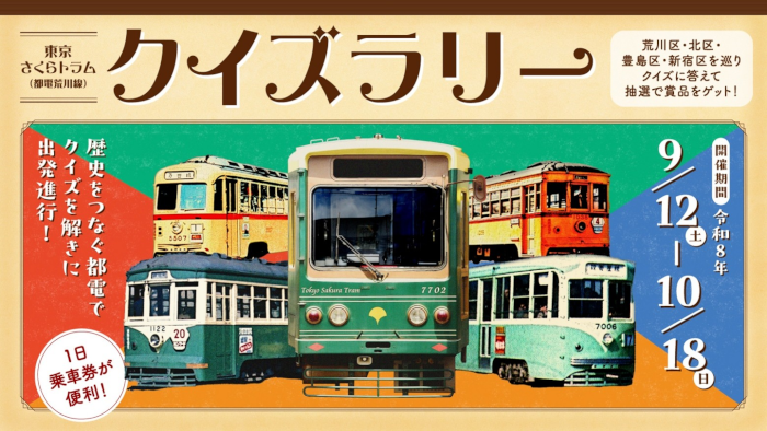 東京さくらトラム（都電荒川線）クイズラリーポスター画像