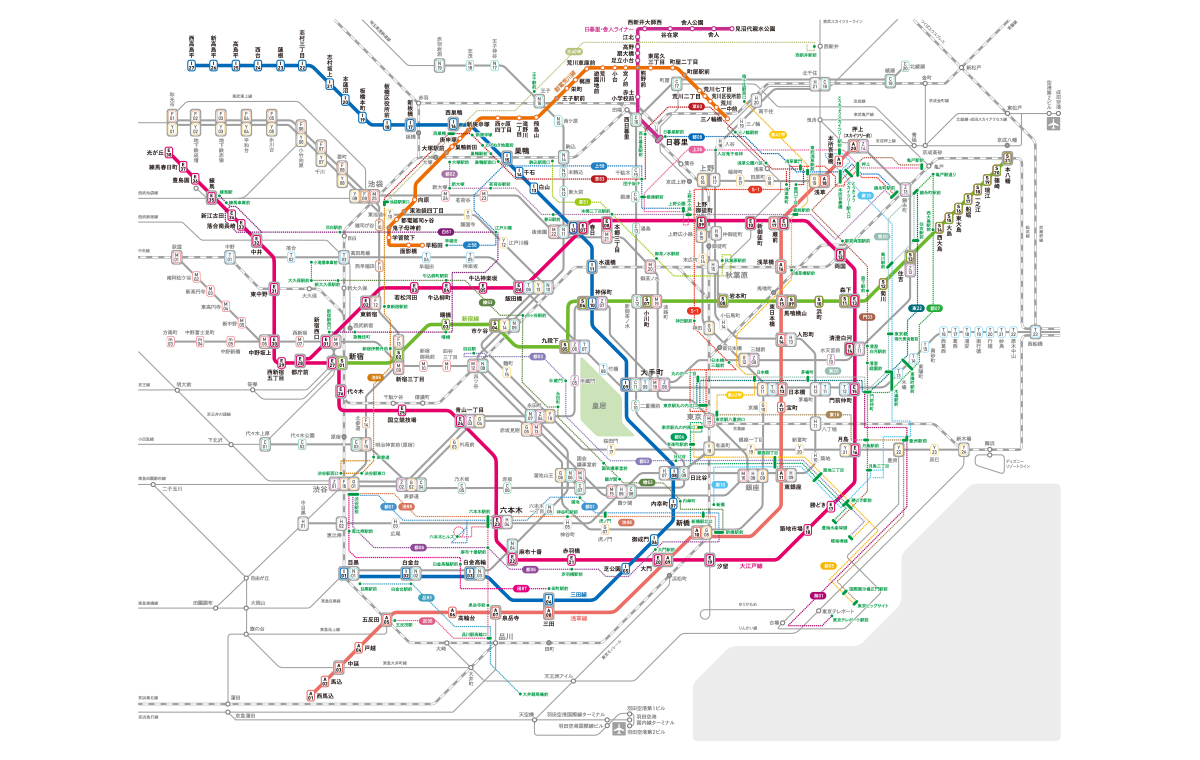 都営交通（東京都交通局）の路線図