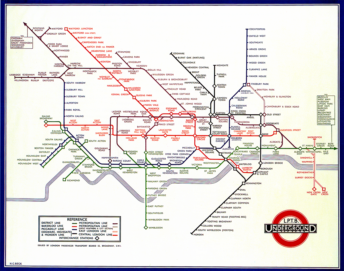 ベックマップ:Archive Collection From: London Transport Museum and London Regional Transport.