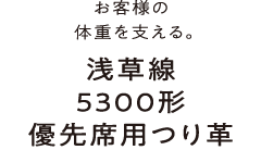 お客様の体重を支える。浅草線5300形優先席用つり革