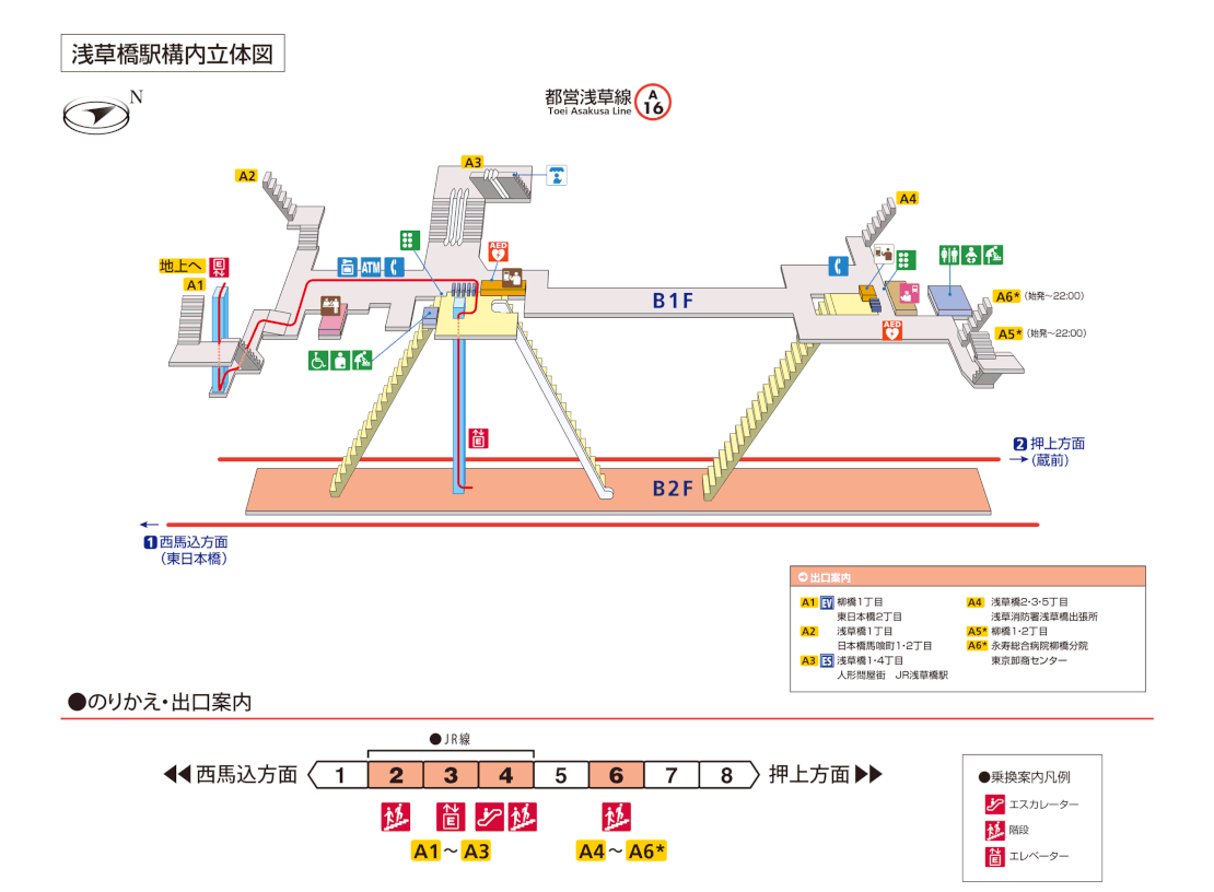 浅草橋駅構内図