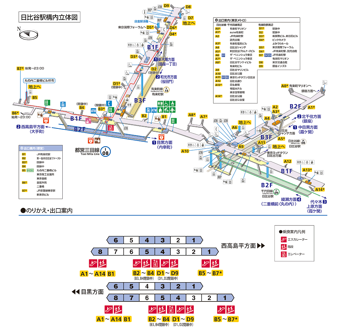 日比谷駅構内図