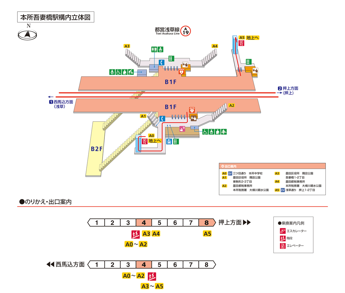 本所吾妻橋駅構内図