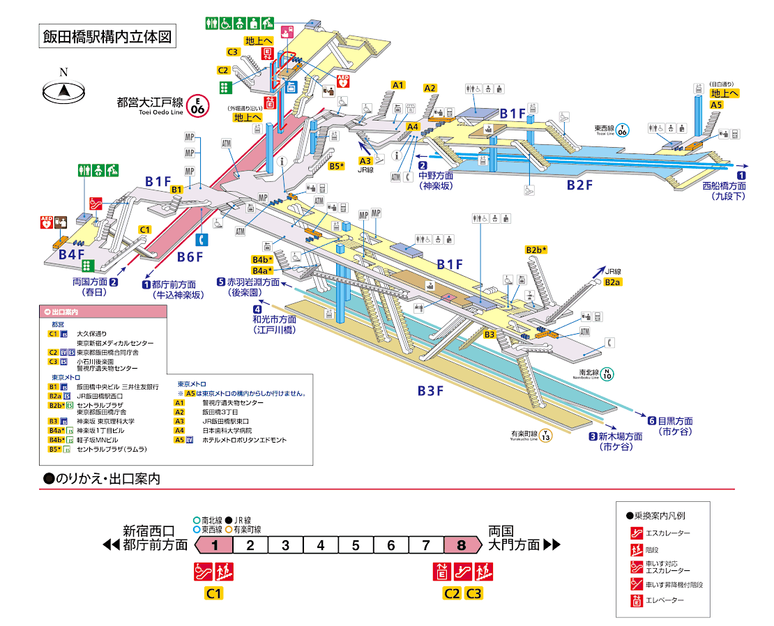 飯田橋駅構内図