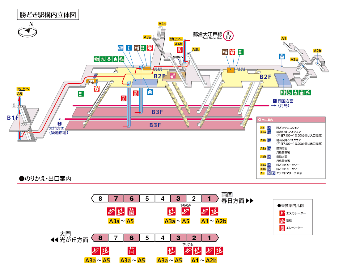 勝どき駅構内図