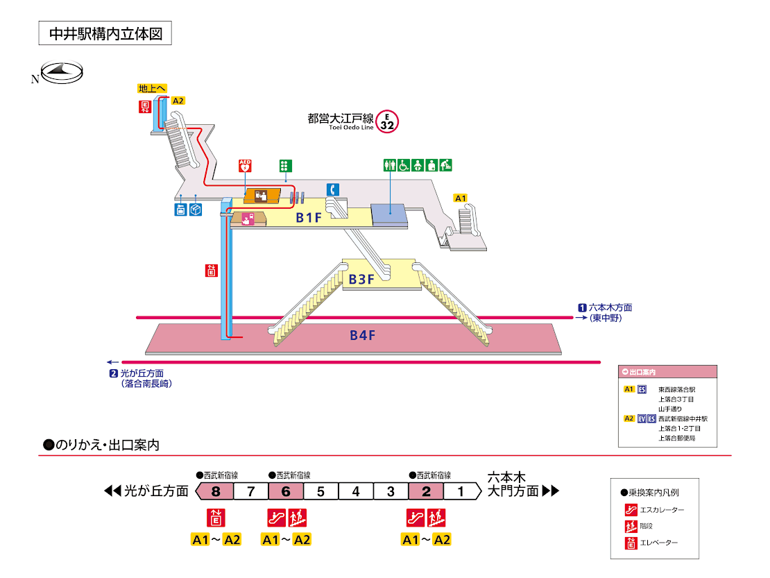 中井駅構内図