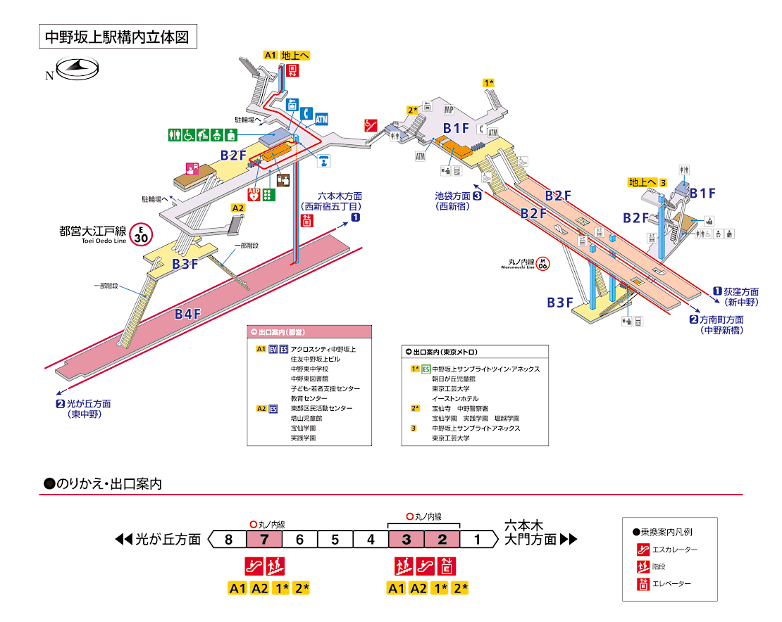 中野坂上駅構内図