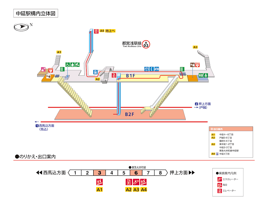 中延駅構内図