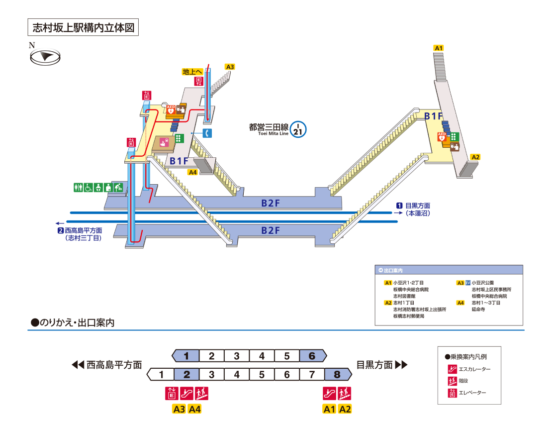 志村坂上駅構内図