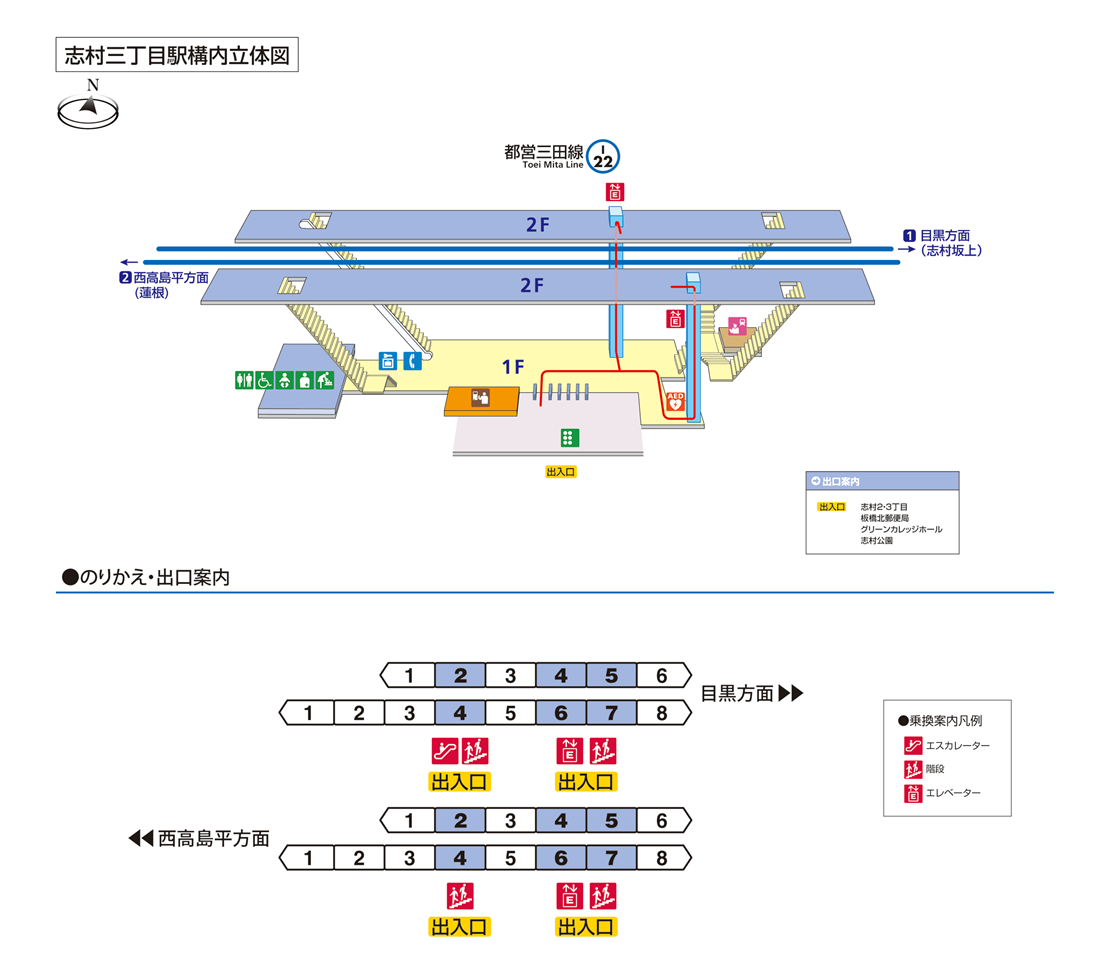 志村三丁目駅構内図