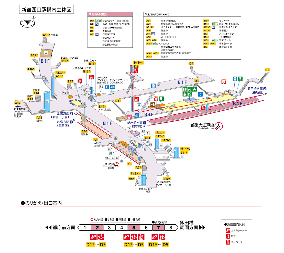 新宿西口駅構内図