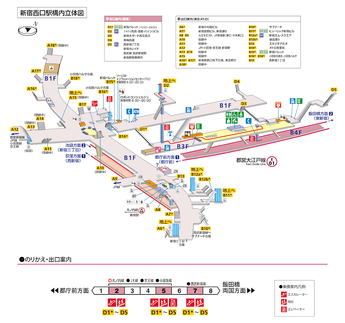 新宿西口駅構内図