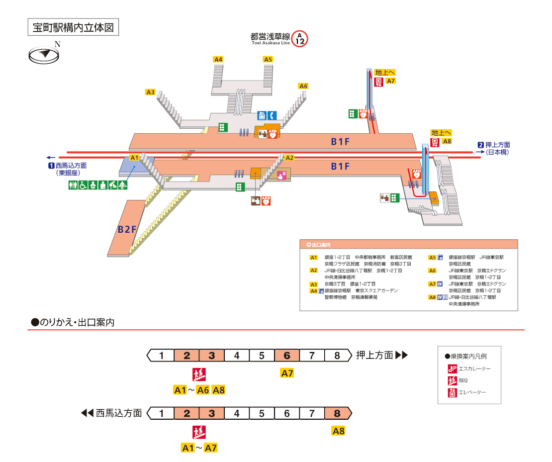 宝町駅構内図