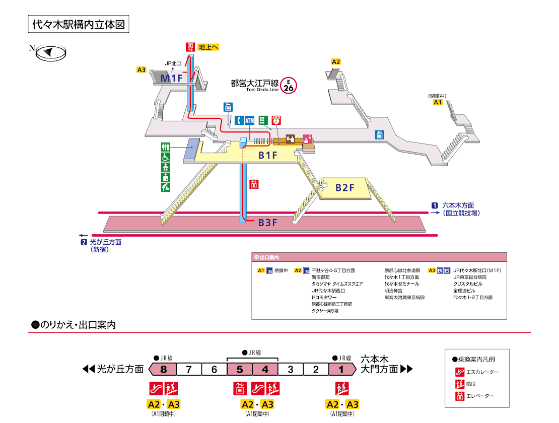 代々木駅構内図